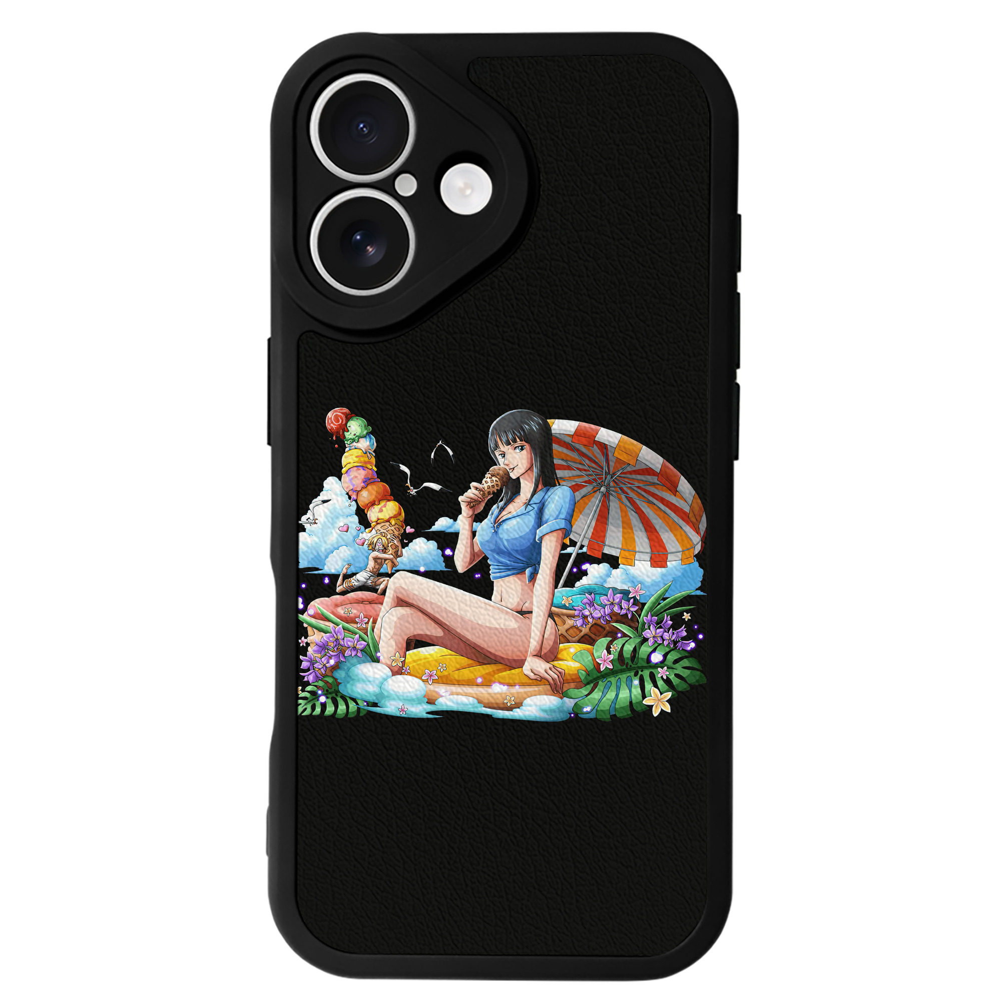（画像用） ワンピース ニコ・ロビン ONE PIECE Nico Robin 【iPhone 16シリーズ対応】シリコンスマホケース（レザー調） 材質：シリコン